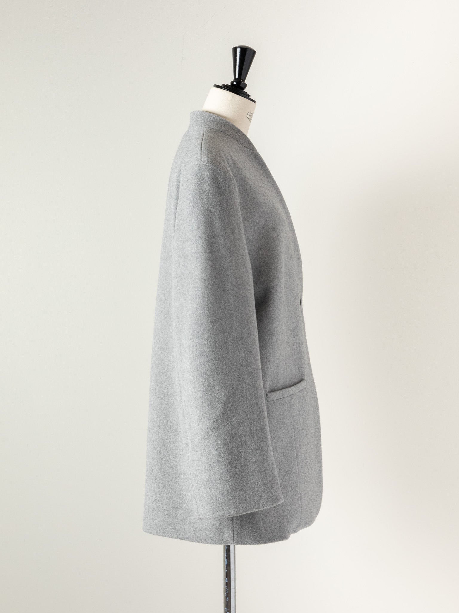 Collarless Jacket Coat-LT gray – Olinks.inc